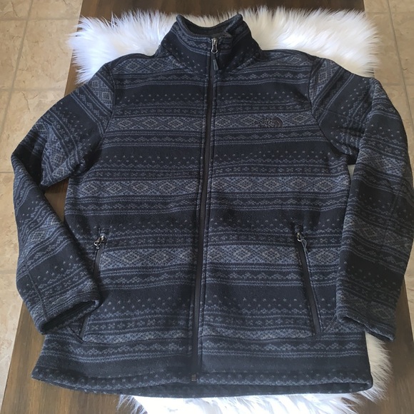 The North Face tribal print sweater jacket size L Blue - Picture 3 of 13
